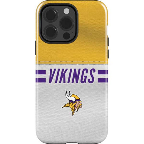 NFL Minnesota Vikings White Striped iPhone 15 Pro Impact Case